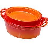 Le Creuset Doufeu Gusseisen Bratpfanne oval, 32 cm, 7,2L orange-rot