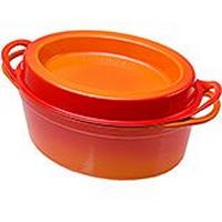 Image pour Le Creuset Doufeu cocotte en fonte émaillée ovale, 32 cm, 7,2L orange-rouge