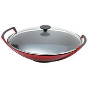 Le Creuset wok - wadjan met deksel 36cm, 4,5L rood