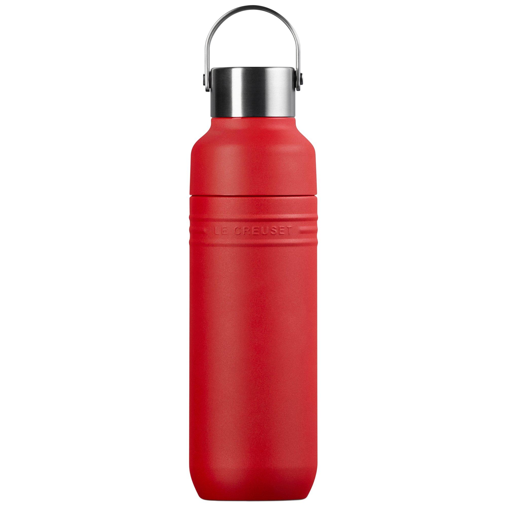 Le Creuset On The Go 41066280600001 doppelwandige Trinkflasche, kirschrot, 0,5 L