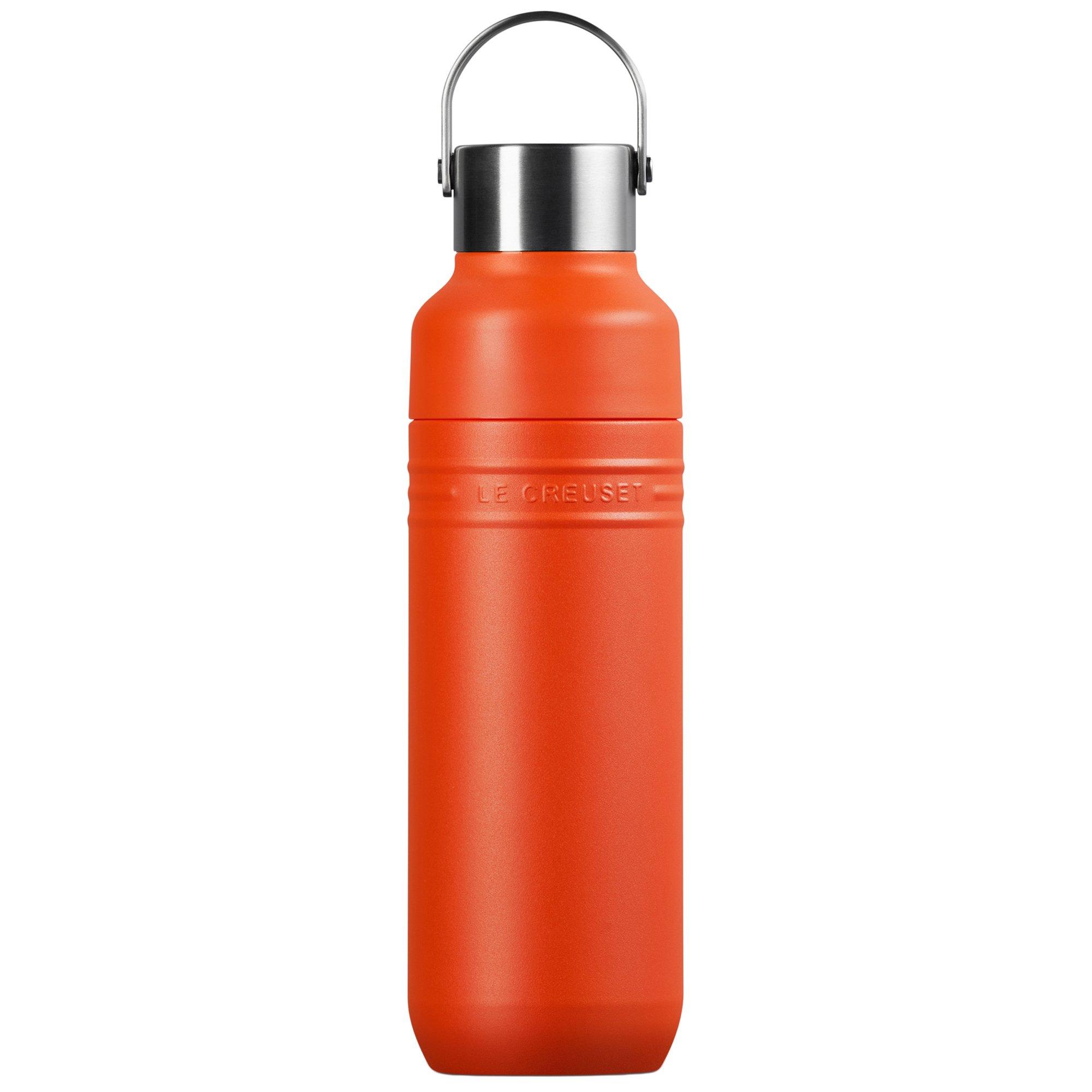 Le Creuset On The Go 41066280900001 doppelwandige Trinkflasche, ofenrot, 0,5 L