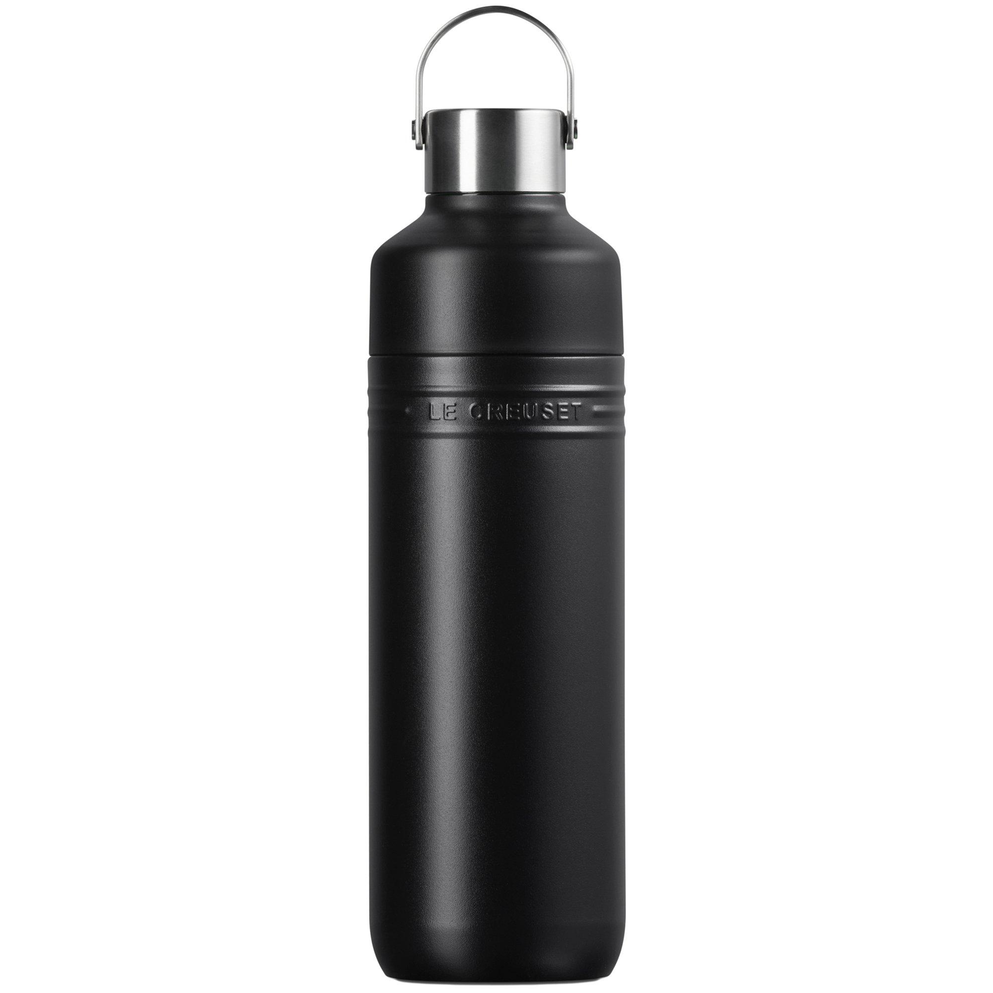 Le Creuset On The Go 41066330000001 dubbelwandige drinkfles, mat zwart, 1,0 L