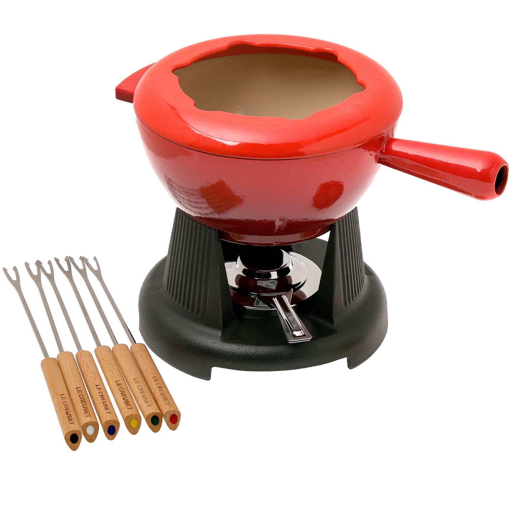 genoeg Beweging Hen Le Creuset fondueset met gietijzeren handgrepen, 2L, kersenrood | Voordelig  kopen bij knivesandtools.nl