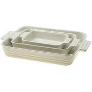 Le Creuset oven dishes 79161007160080 set of 3, rectangular, meringue