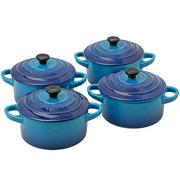 Le Creuset Les Céramiques 79212102200100 Mini Cocotteset/ Bräter, Azure 10 cm 0,25L