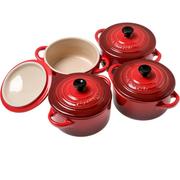 Le Creuset Les Céramiques mini cocotte set 10cm rouge cerise