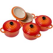 Le Creuset Les Céramiques minicocotteset 10 cm, oranje-rood