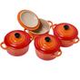 Bild für  Le Creuset Les Céramiques Mini-Cocotte Set 10 cm, orange-rot