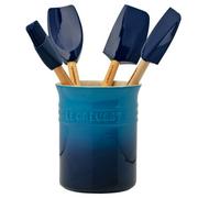 Le Creuset Premium 91057001220000 Azure, spatelpot met 4 spatels