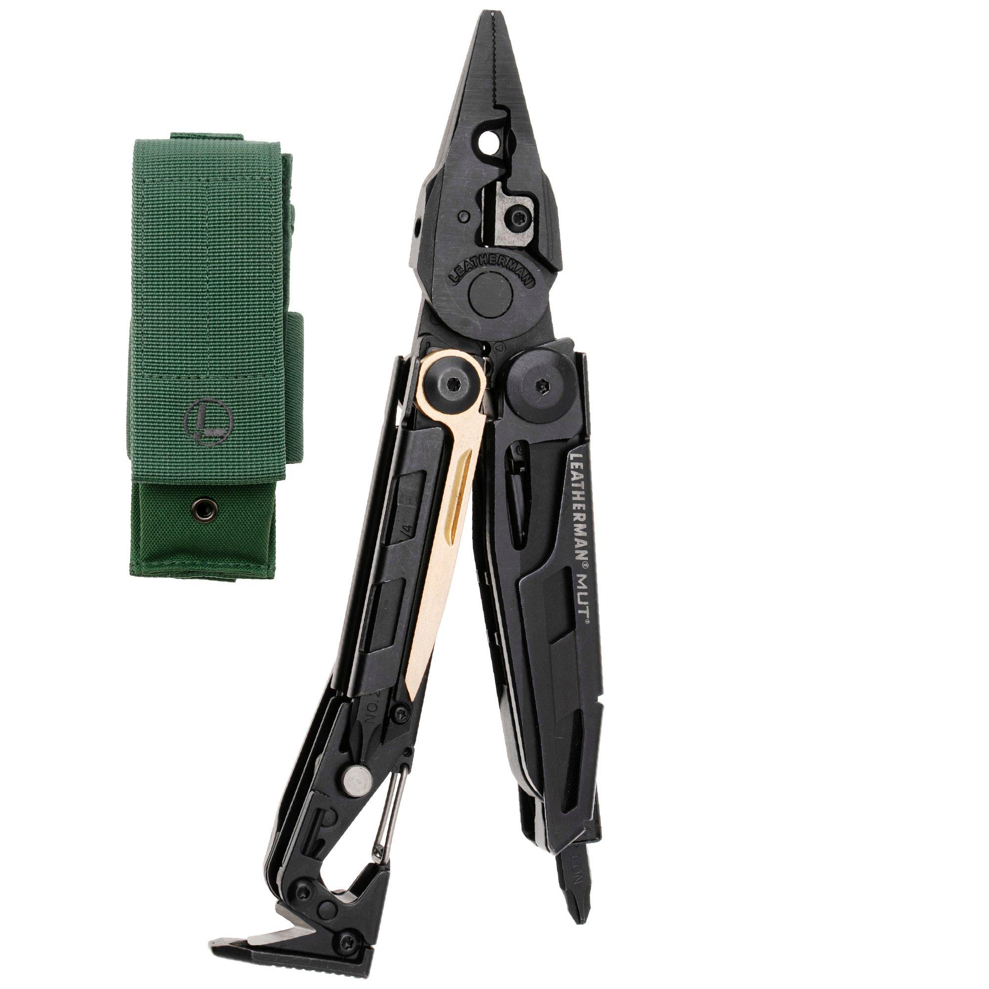 Leatherman MUT EOD 833119 pinza multiuso nera, foderi MOLLE verde