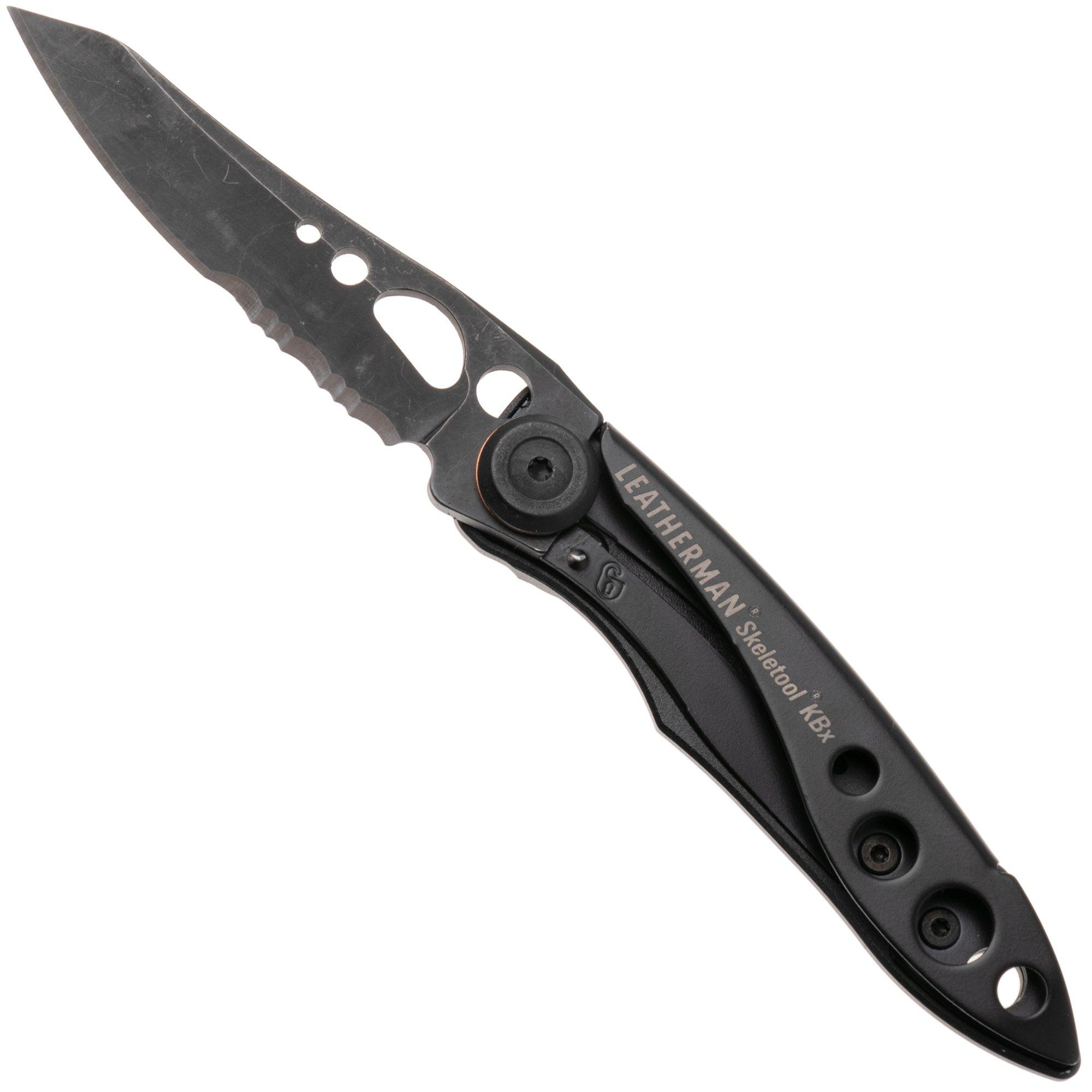 Leatherman Skeletool Knife KBx 833604 Onyx, partially serrated pocket knife