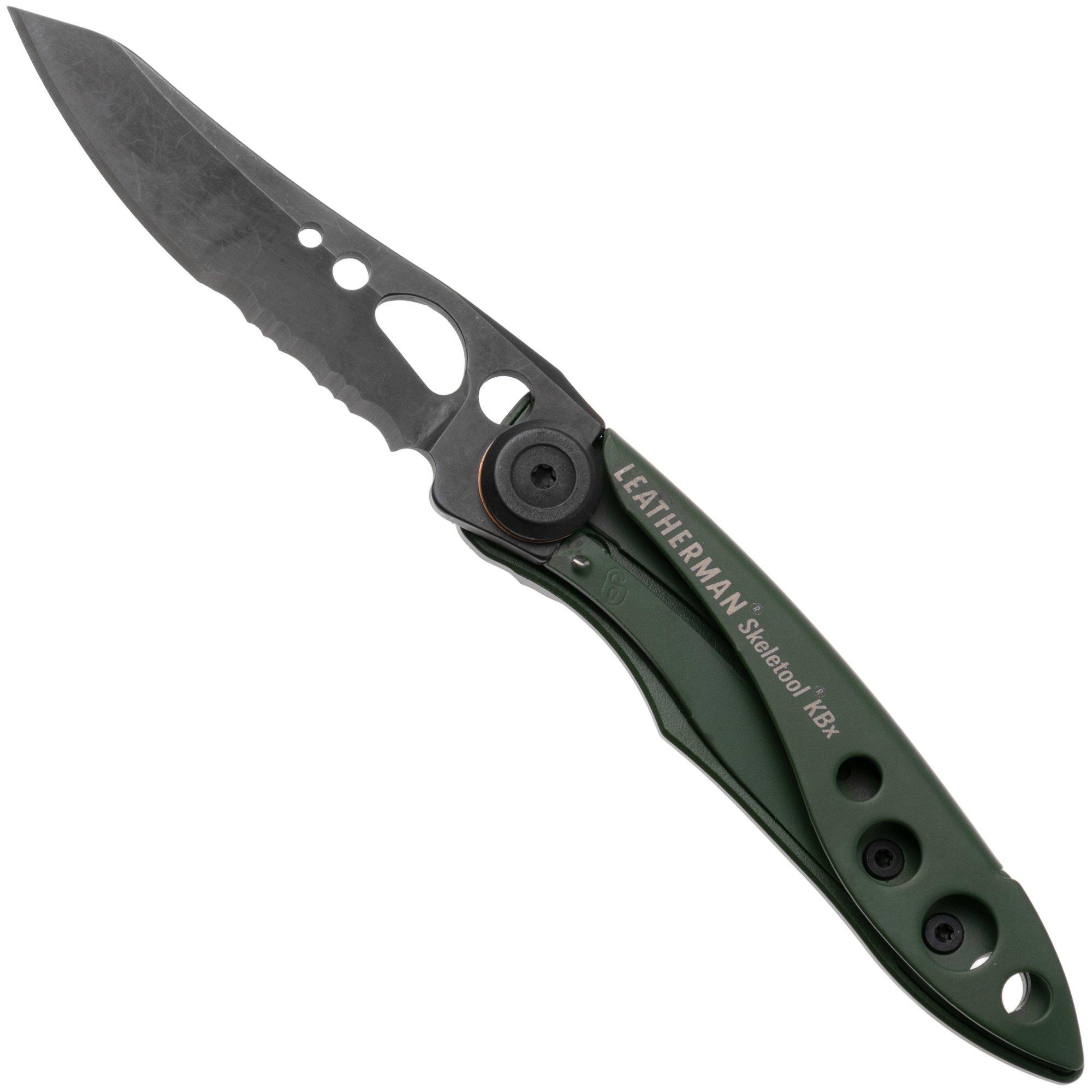 Leatherman Skeletool Knife KBx 833608 OD-Green, deels gekarteld zakmes