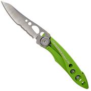 Leatherman Skeletool Knife KBx partially serrated pocket knife, Green