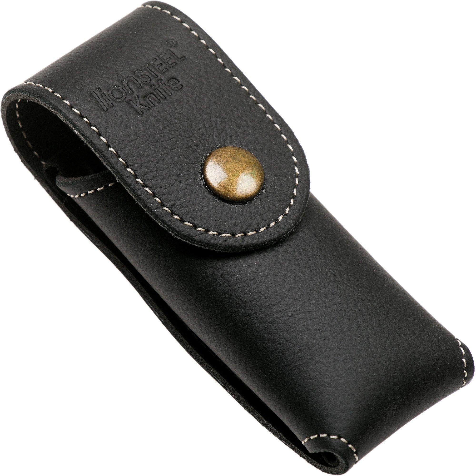LionSteel 900FDV2 PL belt sheath small, black leather