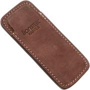 LionSteel 900FDV3 BR sheath with pocket clip, dark brown leather