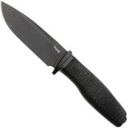 LionSteel Acha AH B BLB Blackwashed M390, Black Burlap Micarta, Black Titanium Guard, Fahrtenmesser