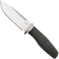 Image pour LionSteel Acha AH BLB Satin M390, Black Burlap Micarta, Titanium Guard, couteau fixe