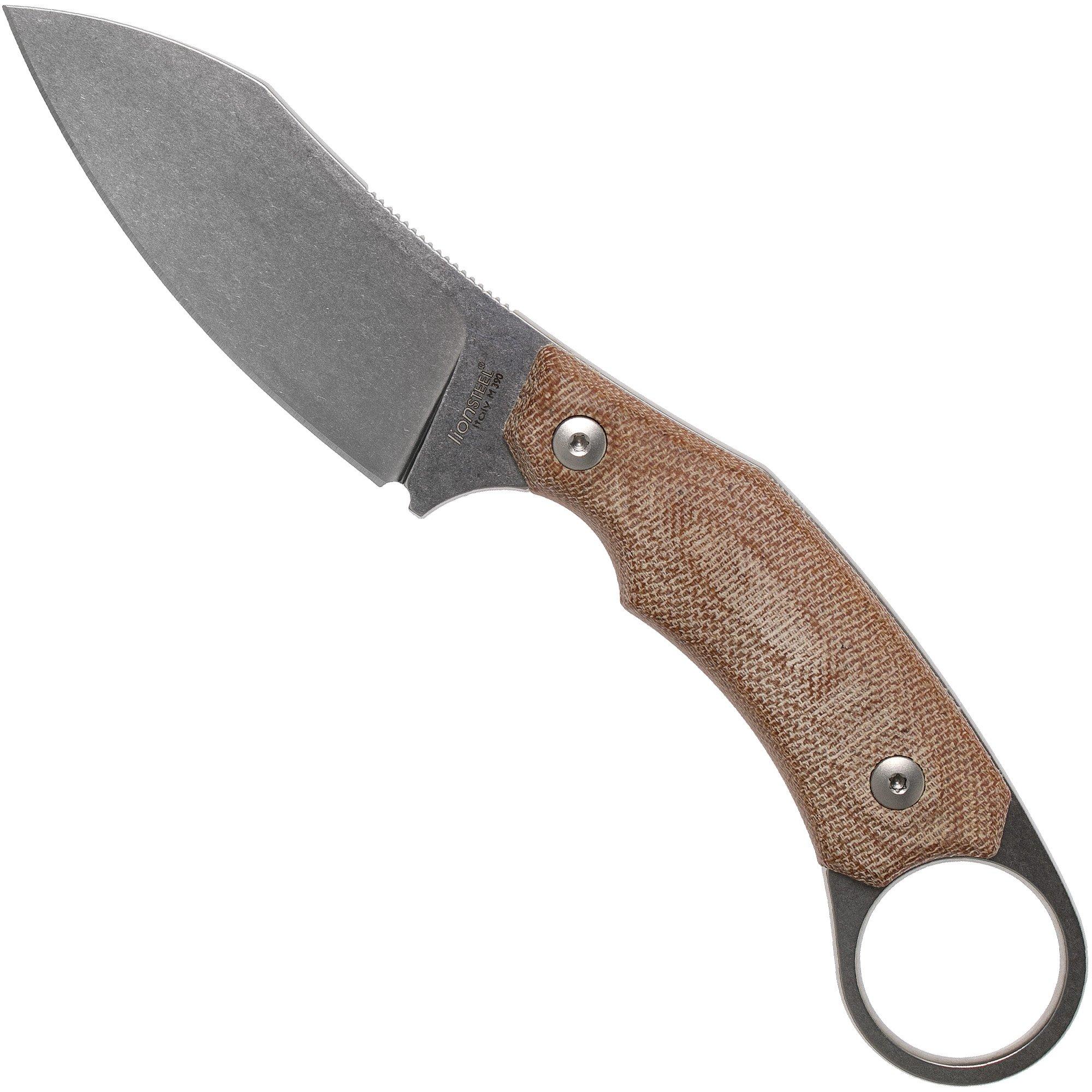 Nóż z głownią stałą LionSteel H1 CVN Natural Micarta projekt Tommaso Rumici