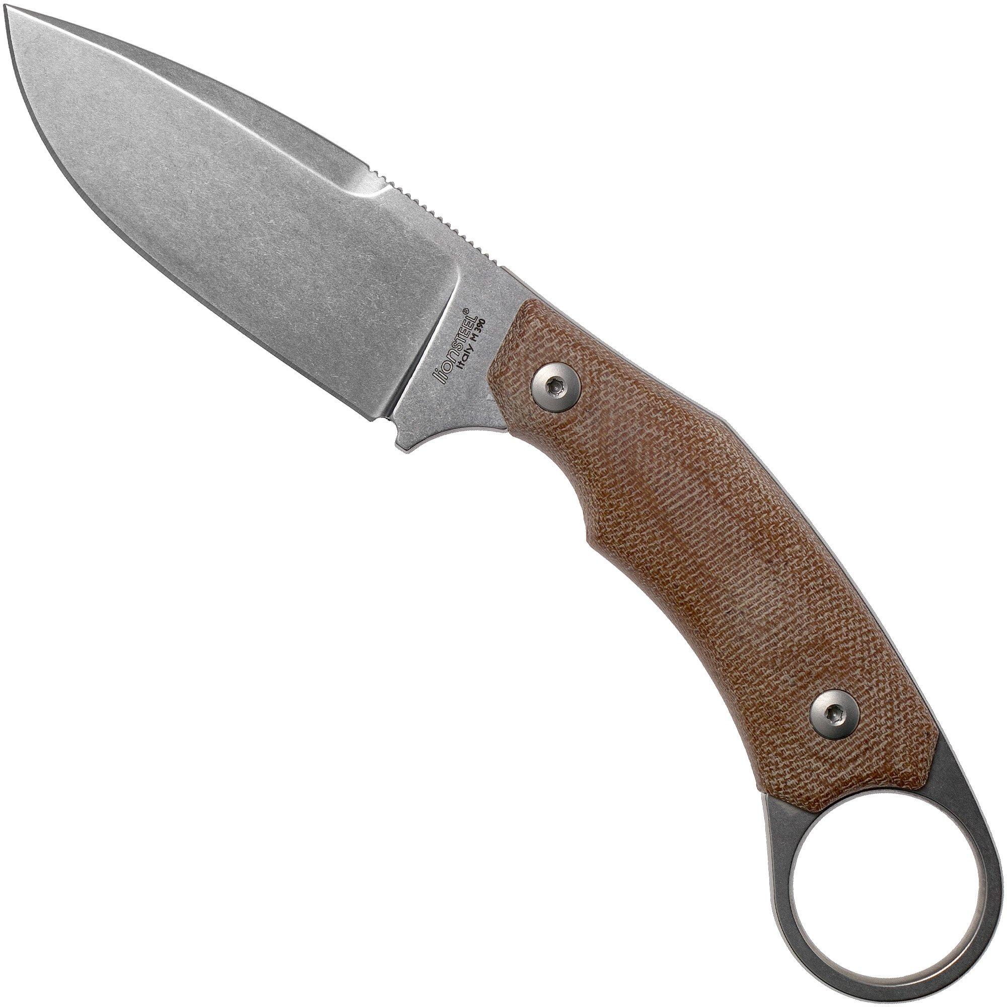 Nóż z głownią stałą LionSteel H2 CVN Natural Micarta projekt Tommaso Rumici