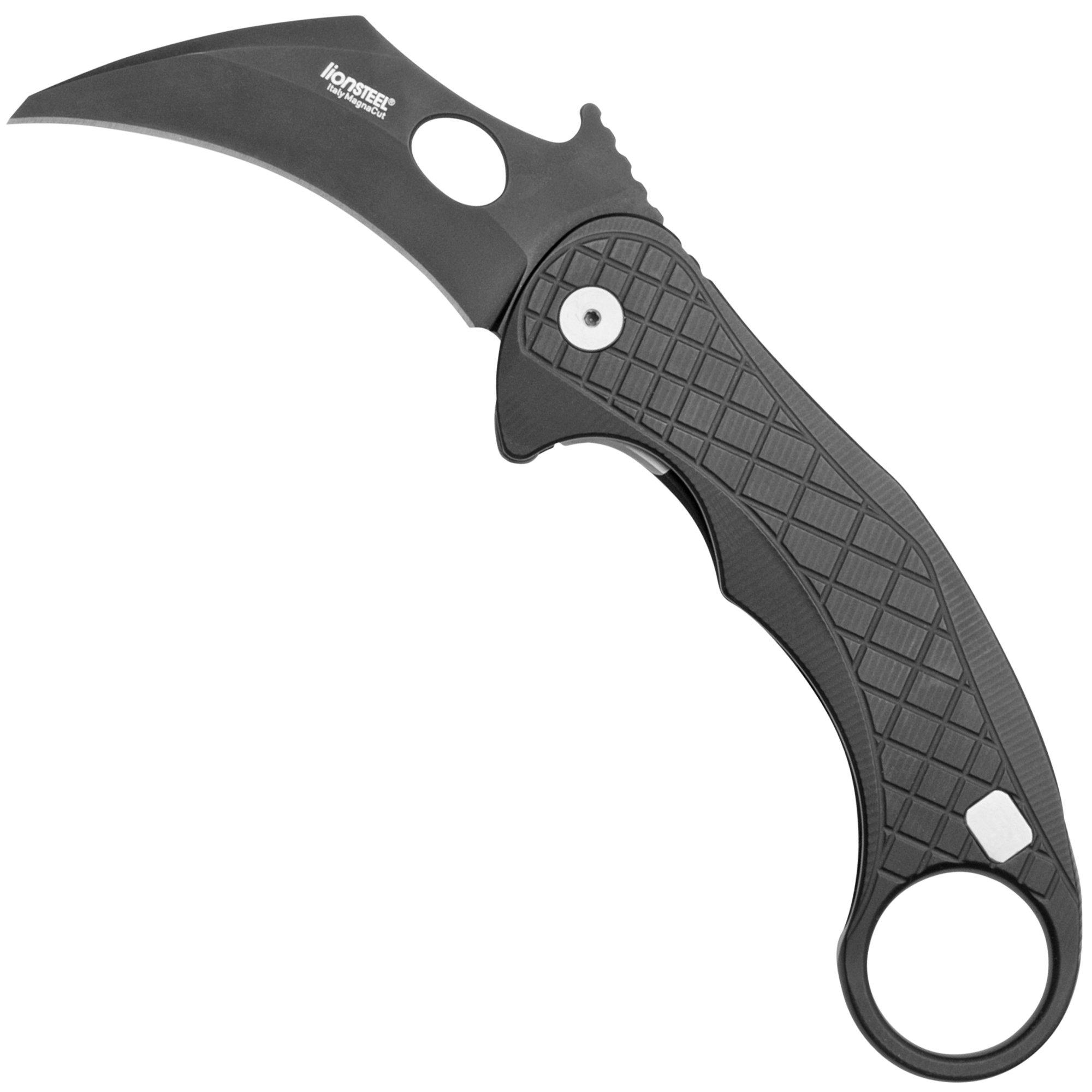 Nóż karambit LionSteel L.E.One LE1-A-BB MagnaCut, Black, Black Aluminium