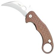 LionSteel L.E.One LE1-A-ES MagnaCut, Satin, Earth Brown Aluminium, Karambit-Taschenmesser