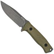 LionSteel M5B Sleipner Black, Green Canvas Micarta survival knife