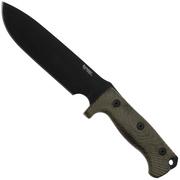 LionSteel M7B CVG Black, Green Canvas Micarta fixed knife, Molletta design