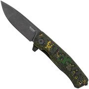 LionSteel Myto MT01-MC-TS CPM MagnaCut, Old Black Toxis Stone FatCarbon Taschenmesser, Molletta Design