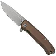 LionSteel Myto MT01A EB Brown Aluminium, Black pocket knife, Molletta design
