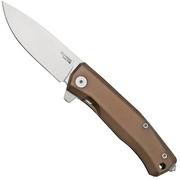 LionSteel Myto MT01A ES Brown Aluminium, Satin coltello da tasca, design di Molletta