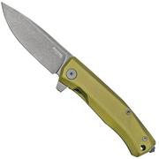 LionSteel Myto MT01A GB Green Aluminium, Black pocket knife, Molletta design