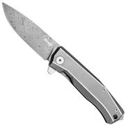LionSteel Myto Damascus, Grey Titanium MT01D-GY pocket knife, Molletta design