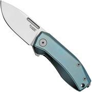 LionSteel Nano NA01-BL Frame Lock, Magnacut, Blue Titanium, pocket knife