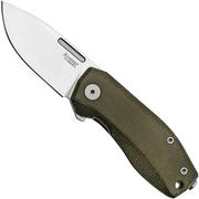 LionSteel Nano NA01-CVG Frame Lock, Magnacut, Green Canvas Micarta, zakmes