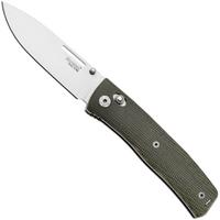 Afbeelding voor LionSteel NiNi NN1 CVG M390 Satin, Full Green Canvas Micarta, zakmes, Gianni Pauletta design