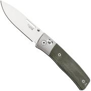 Afbeelding voor LionSteel NiNi NN2 CVG M390 Satin, Titanium Bolsters, Green Canvas Micarta, zakmes, Gianni Pauletta design