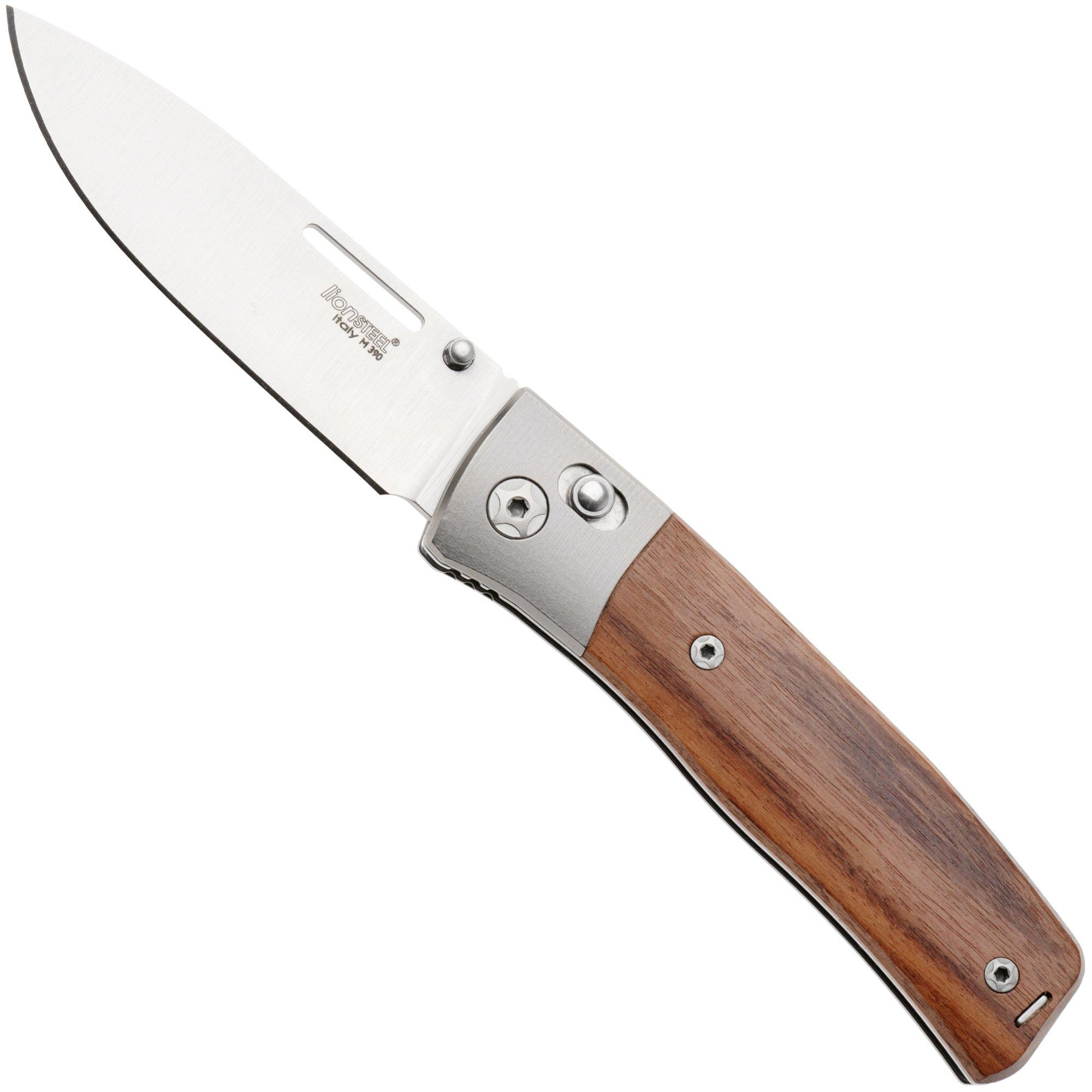 LionSteel NiNi NN2 ST M390 Satin, Titanium Bolsters, Santos Wood, pocket knife, Gianni Pauletta design