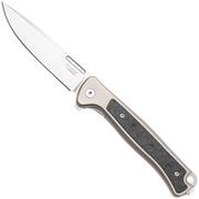 LionSteel Skinny Solid SK01 GY Grey Titanium, Carbonfiber inlay zakmes, Molletta design