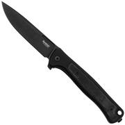 LionSteel Skinny Solid SK01A BB Black Aluminium Black Canvas Micarta inlay, Blackwashed pocket knife, Molletta design