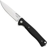 LionSteel Skinny Solid SK01A BS Black Aluminium Black Canvas Micarta Inlay, Stonewashed Taschenmesser, Molletta Design