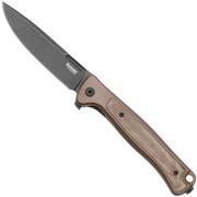 LionSteel Skinny Solid SK01A EB Earth Aluminium Natural Canvas Micarta inlay, Blackwashed couteau de poche, Molletta design