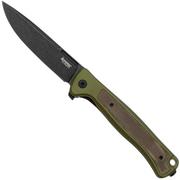 LionSteel Skinny Solid SK01A GB Green Aluminium Green Canvas Micarta inlay, Blackwashed couteau de poche, Molletta design