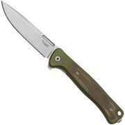 LionSteel Skinny Solid SK01A GS Green Aluminium Green Canvas Micarta inlay, Stonewashed navaja, Molletta design