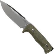 LionSteel T5-CVG Green Canvas Micarta Satin fixed knife