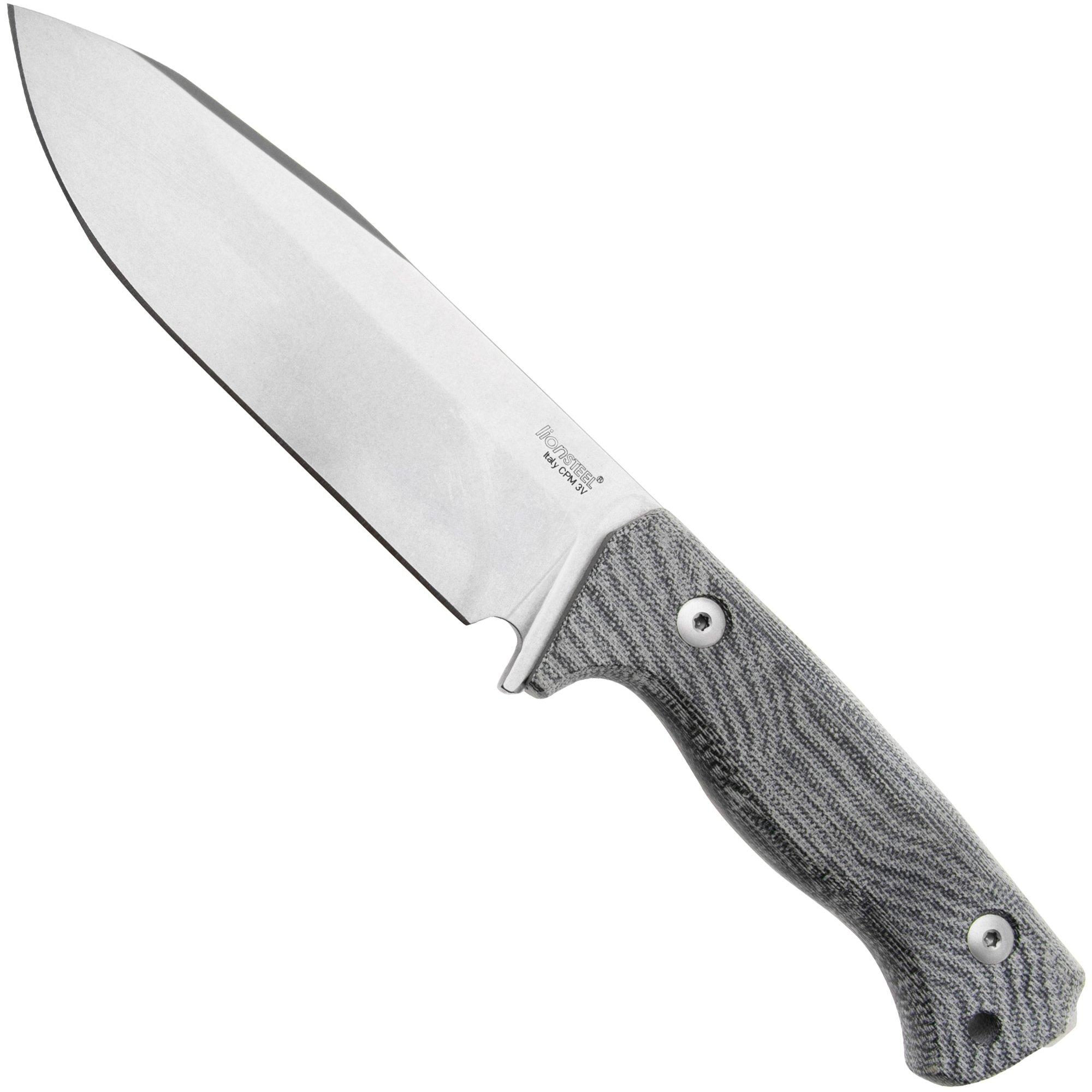 LionSteel T6 Stonewashed, Canvas Micarta schwarz T6-CVB feststehendes Messer