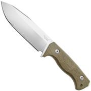 Lionsteel T6 Satin, Green Canvas Micarta T6-CVG fixed knife