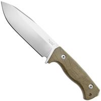 Image for LionSteel T6 Stonewashed, Green Canvas Micarta T6-CVG fixed knife