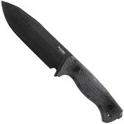 Lionsteel T6 Old Black, Black Canvas Micarta T6B-CVB fixed knife