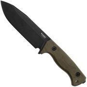 Lionsteel T6 Old Black, Green Canvas Micarta T6B-CVG cuchillo fijo