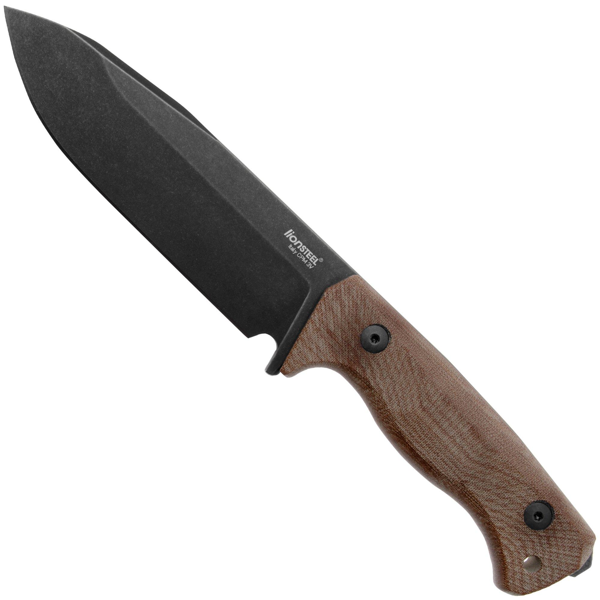 Nóż z głownią stałą LionSteel T6 Old Black, Natural Canvas Micarta T6B-CVN